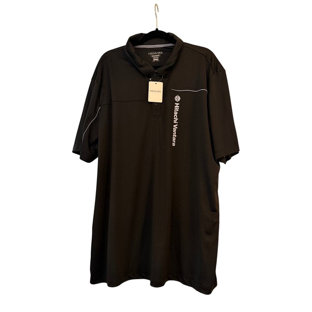 Trimark Hitachi Vantara Mens 3XL Polo Black Gray Performance Shirt NWT